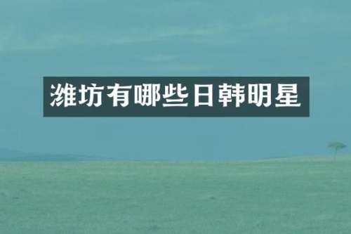 潍坊有哪些日韩明星