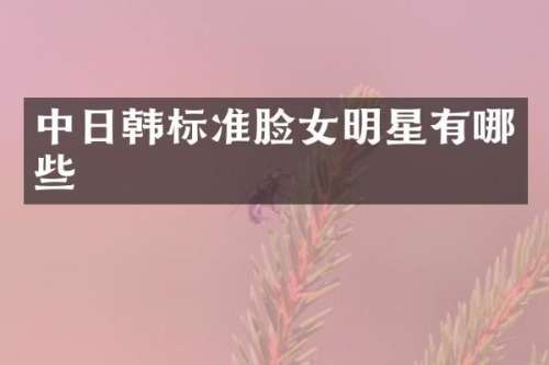 中日韩标准脸女明星有哪些