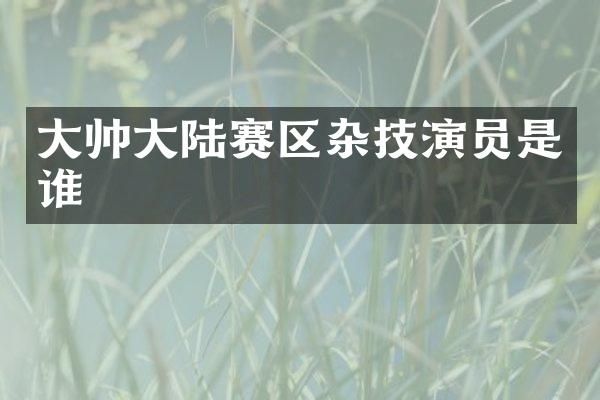 大帅大陆赛区杂技演员是谁