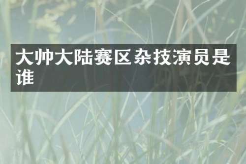 大帅大陆赛区杂技演员是谁