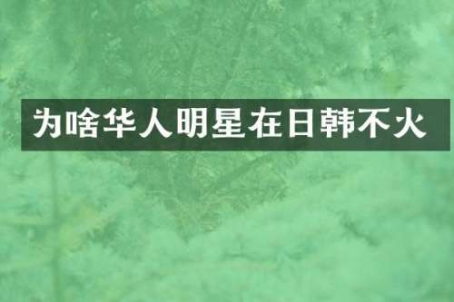 为啥华人明星在日韩不火