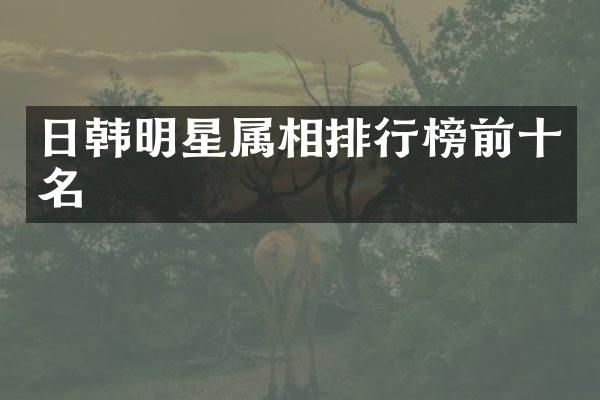 日韩明星属相排行榜前十名