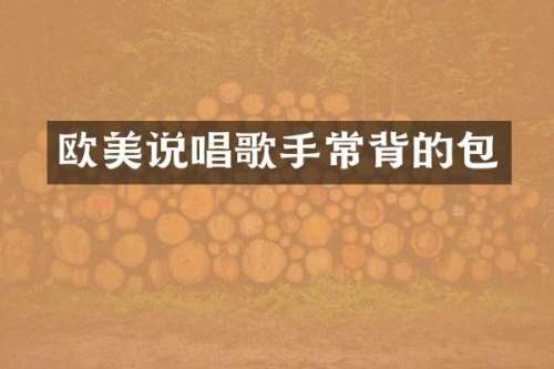 欧美说唱歌手常背的包