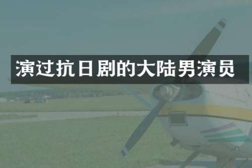 演过抗日剧的大陆男演员