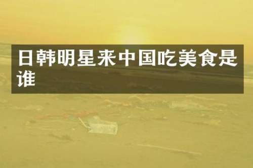 日韩明星来中国吃美食是谁