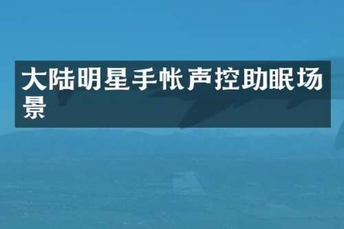 大陆明星手帐声控助眠场景