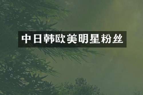 中日韩欧美明星粉丝