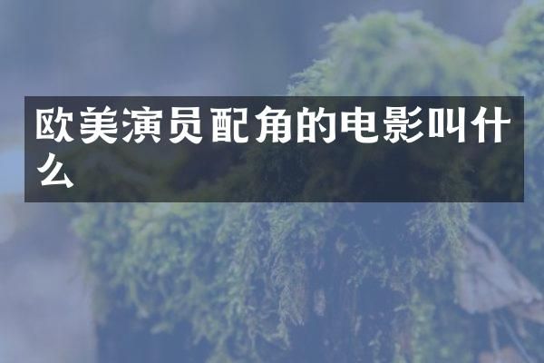欧美演员配角的电影叫什么