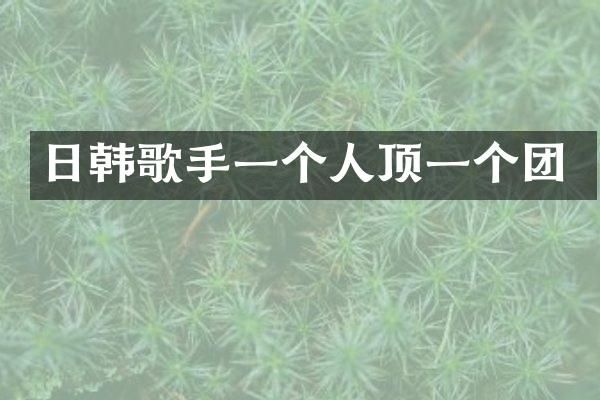 日韩歌手一个人顶一个团