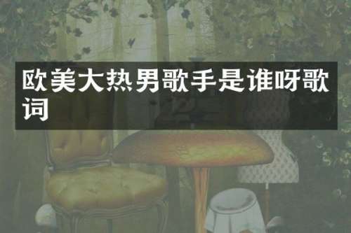 欧美大热男歌手是谁呀歌词