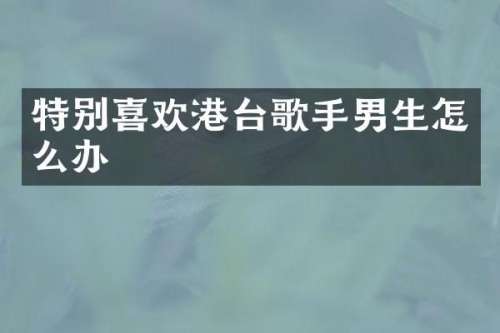 特别喜欢港台歌手男生怎么办