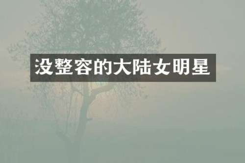 没整容的大陆女明星