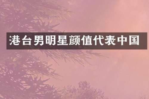 港台男明星颜值代表中国