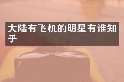 大陆有飞机的明星有谁知乎