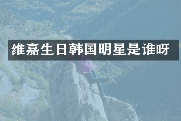 维嘉生日韩国明星是谁呀