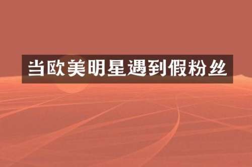当欧美明星遇到假粉丝