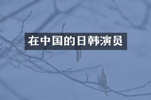 在中国的日韩演员