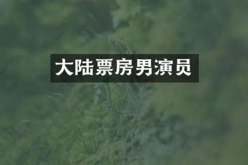 大陆票房男演员