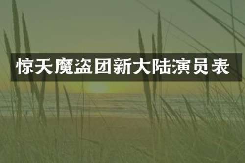 惊天魔盗团新大陆演员表