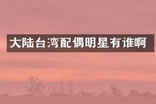 大陆台湾配偶明星有谁啊