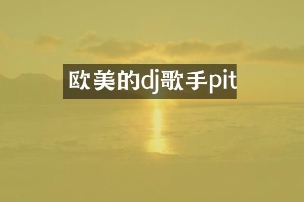 欧美的dj歌手pit