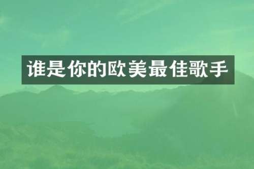 谁是你的欧美最佳歌手