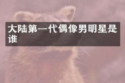 大陆第一代偶像男明星是谁