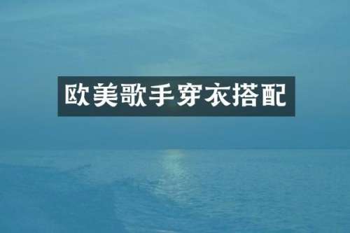 欧美歌手穿衣搭配