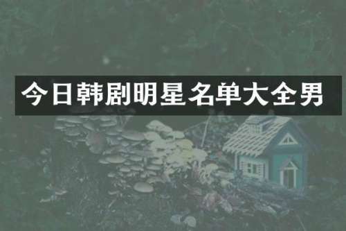 今日韩剧明星名单大全男