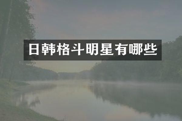 日韩格斗明星有哪些