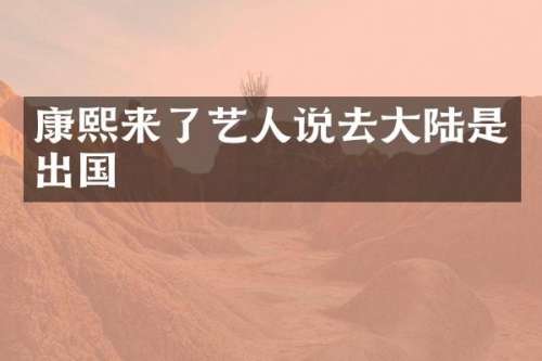 康了艺人说去大陆是出国