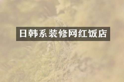 日韩系装修网红饭店