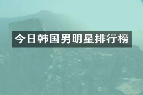 今日韩国男明星排行榜