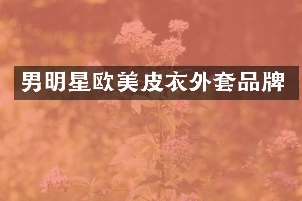 男明星欧美皮衣外套品牌