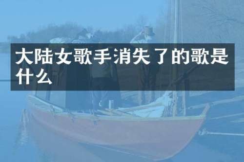 大陆女歌手消失了的歌是什么