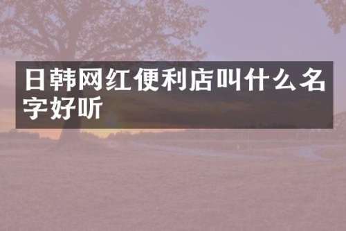 日韩网红便利店叫什么名字好听