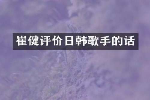 崔健评价日韩歌手的话
