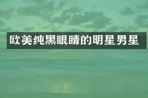 欧美纯黑眼睛的明星男星
