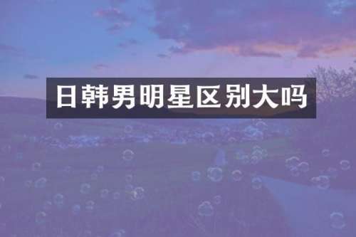 日韩男明星区别大吗