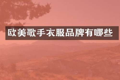 欧美歌手衣服品牌有哪些