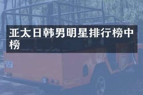 亚太日韩男明星排行榜中榜