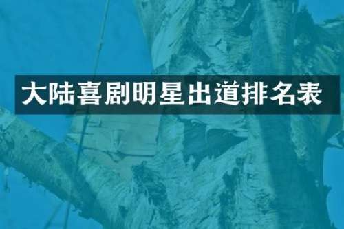 大陆喜剧明星出道排名表