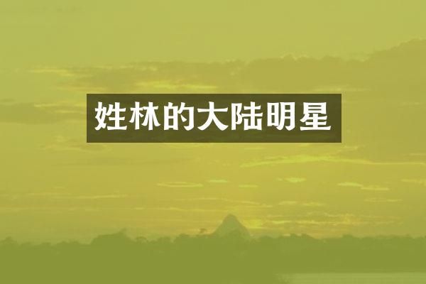 姓林的大陆明星