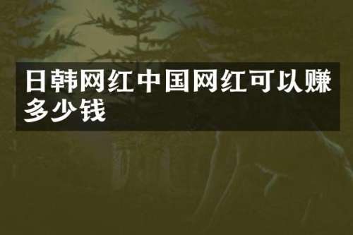 日韩网红中国网红可以赚多少钱