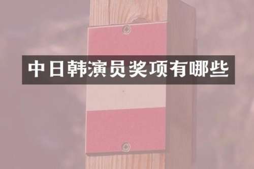 中日韩演员奖项有哪些