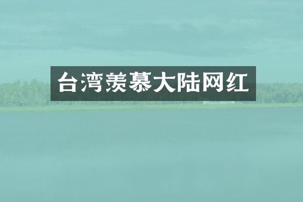 台湾羡慕大陆网红