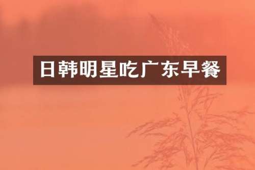 日韩明星吃广东早餐