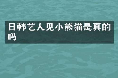 日韩艺人见是真的吗