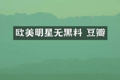 欧美明星无黑料 豆瓣
