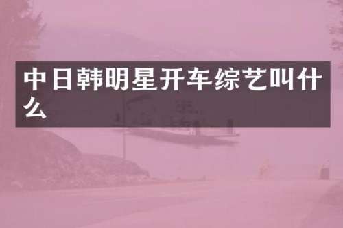 中日韩明星开车综艺叫什么